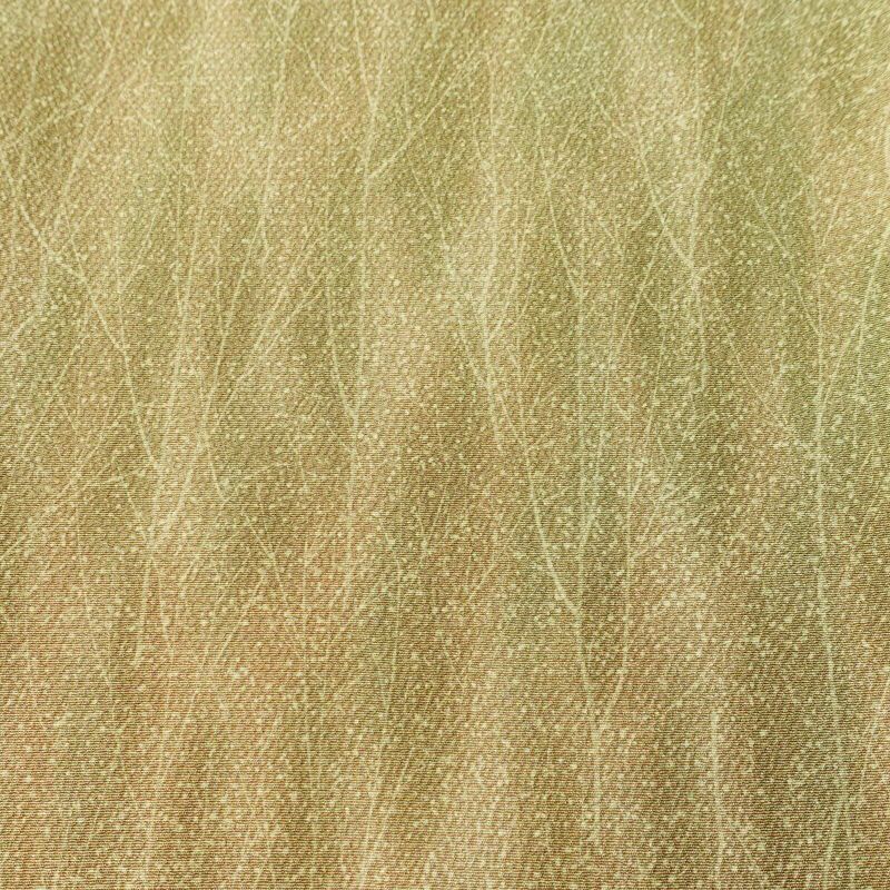 小紋 良品 縮緬 しつけ糸付き 総柄 正絹 木の葉・植物柄 袷仕立て 身丈157.5cm 裄丈65.5cm 緑・うぐいす色_画像6