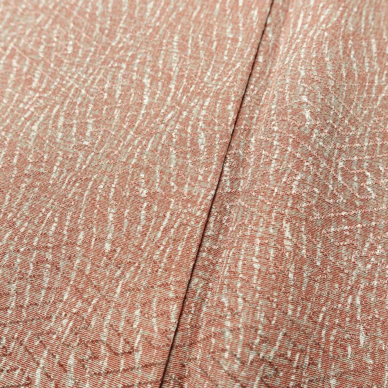 小紋 縮緬 しつけ糸付き 正絹 幾何学柄・抽象柄 袷仕立て 身丈163.5cm 裄丈67cm 茶_画像6