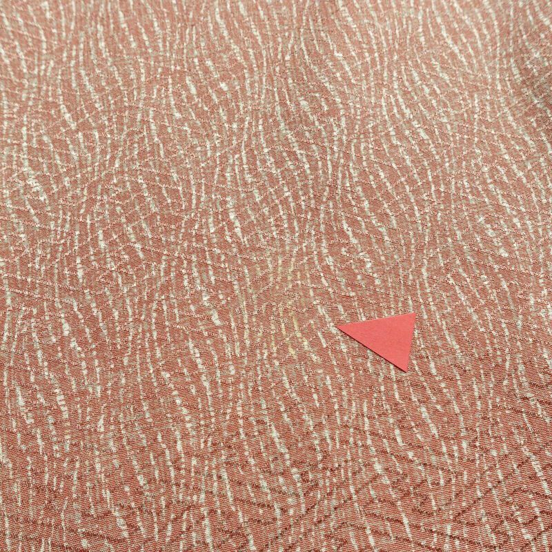 小紋 縮緬 しつけ糸付き 正絹 幾何学柄・抽象柄 袷仕立て 身丈163.5cm 裄丈67cm 茶_画像13