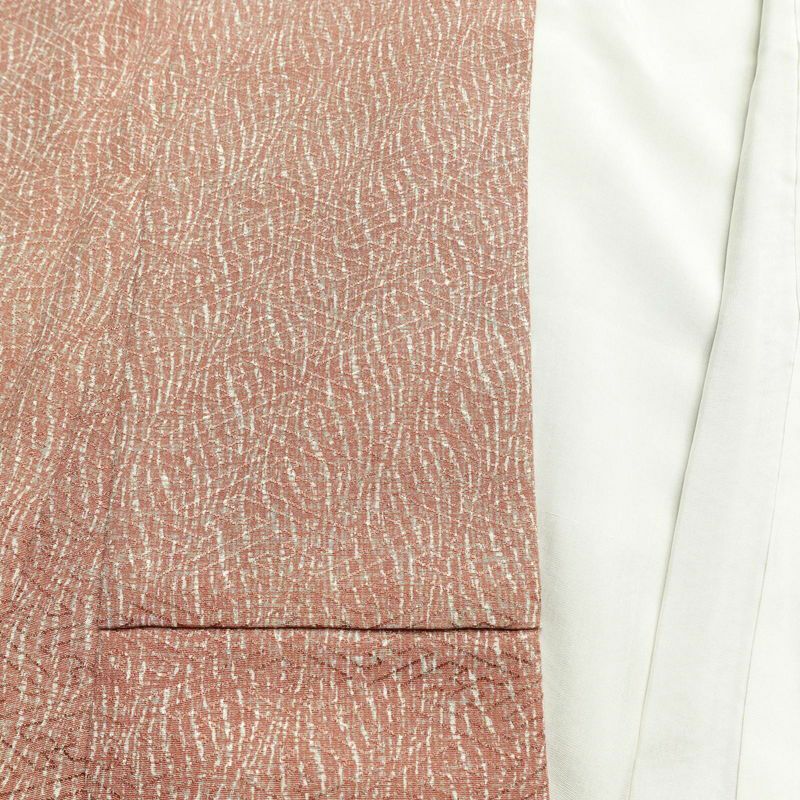 小紋 縮緬 しつけ糸付き 正絹 幾何学柄・抽象柄 袷仕立て 身丈163.5cm 裄丈67cm 茶_画像16