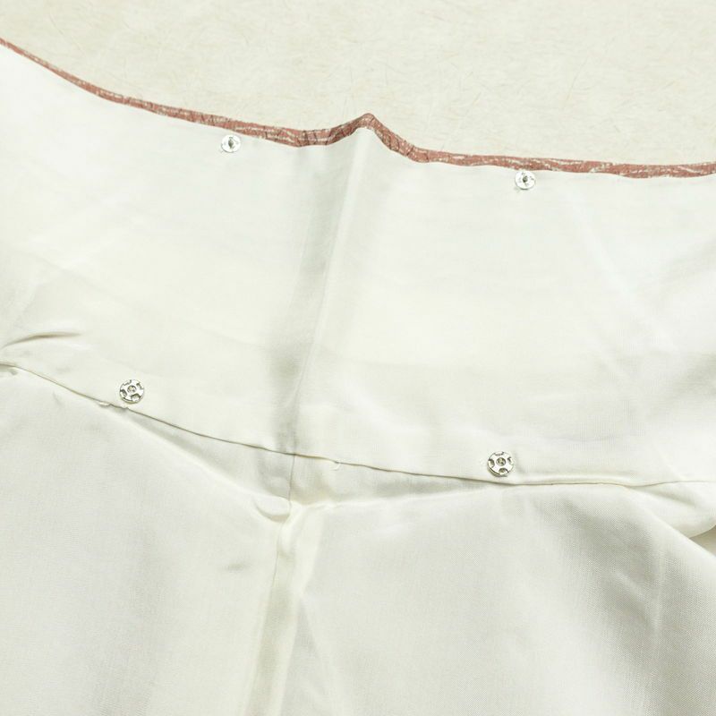 小紋 縮緬 しつけ糸付き 正絹 幾何学柄・抽象柄 袷仕立て 身丈163.5cm 裄丈67cm 茶_画像18