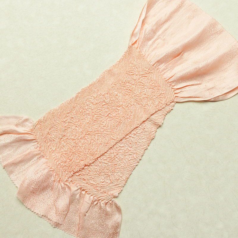 帯揚げ 絞り 正絹 花柄 ピンク_画像2