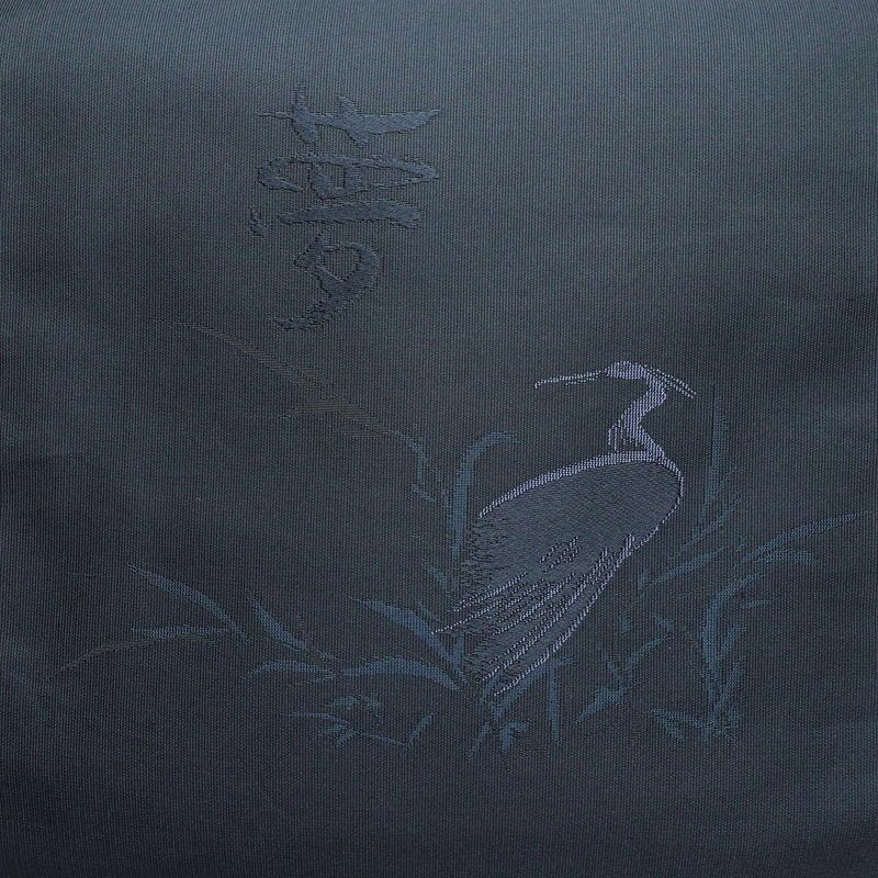 名古屋帯 太鼓柄 正絹 人物・動物柄 名古屋仕立て クリーム 青・紺_画像2