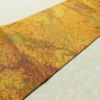 名古屋帯 ふくれ織 六通柄 良品 正絹 木の葉・植物柄 名古屋仕立て 黄・黄土色_画像9