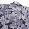 小紋 ポリエステル 木の葉・植物柄 袷仕立て 身丈165cm 裄丈67cm 一部しつけ糸付き 紫・藤色_画像14