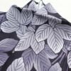小紋 ポリエステル 木の葉・植物柄 袷仕立て 身丈165cm 裄丈67cm 一部しつけ糸付き 紫・藤色_画像15