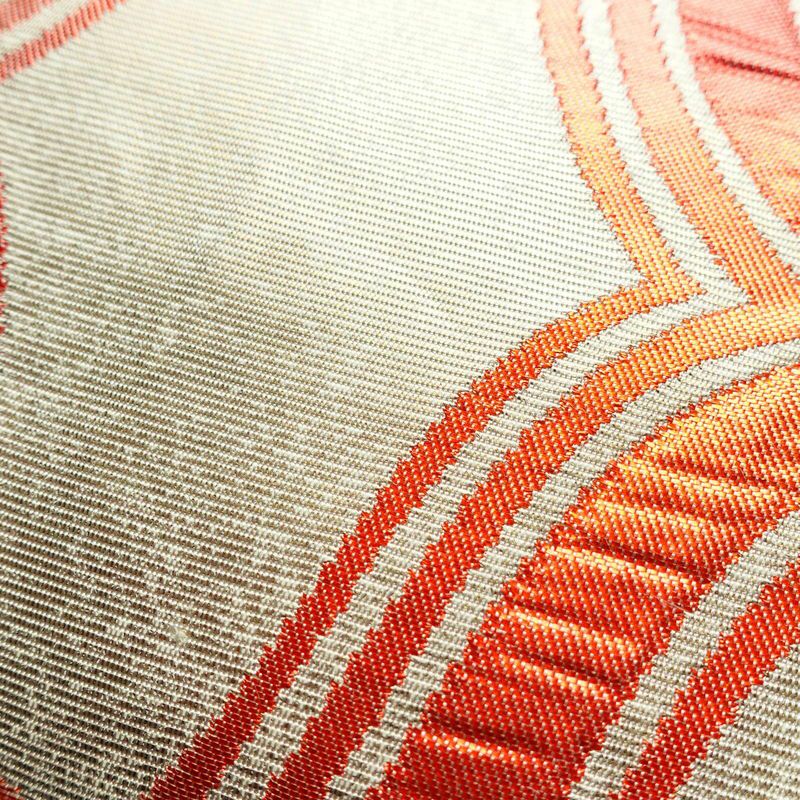 名古屋帯 太鼓柄 正絹 古典柄 名古屋仕立て 箔 クリーム_画像5