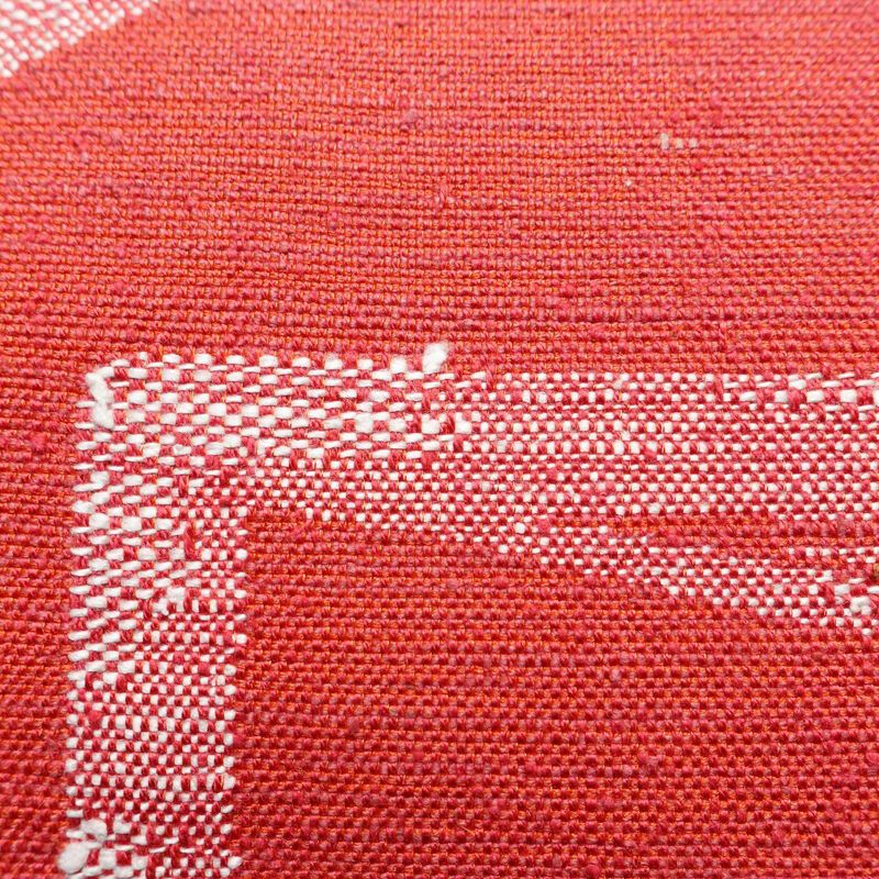 名古屋帯 六通柄 良品 正絹 幾何学柄・抽象柄 松葉仕立て ピンク_画像5