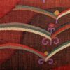 名古屋帯 紬地 六通柄 良品 正絹 幾何学柄・抽象柄 松葉仕立て 赤・朱_画像2