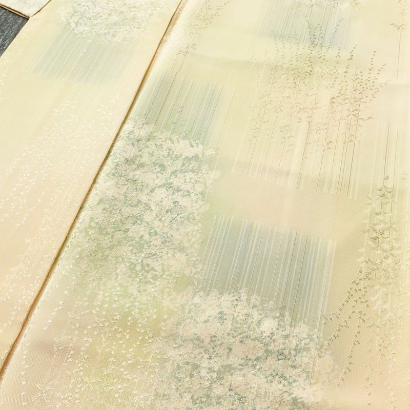 小紋 正絹 幾何学柄・抽象柄 袷仕立て 身丈158cm 裄丈65.5cm 橙_画像5