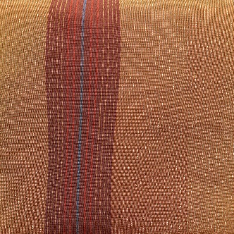 袋帯 全通柄 正絹 縞柄・線柄 金通し 黄・黄土色_画像2