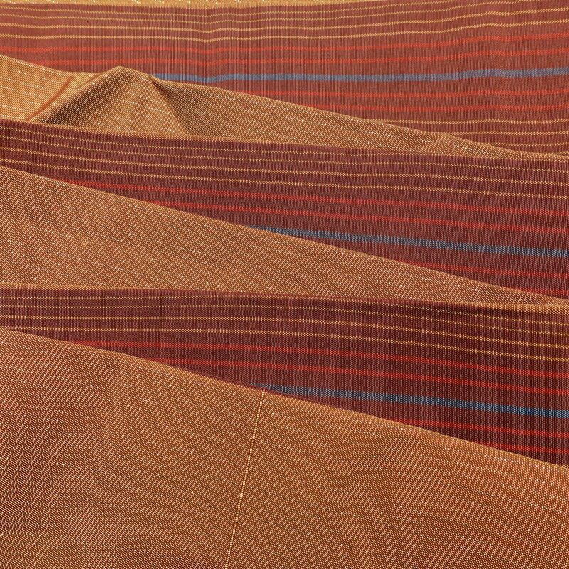 袋帯 全通柄 正絹 縞柄・線柄 金通し 黄・黄土色_画像20