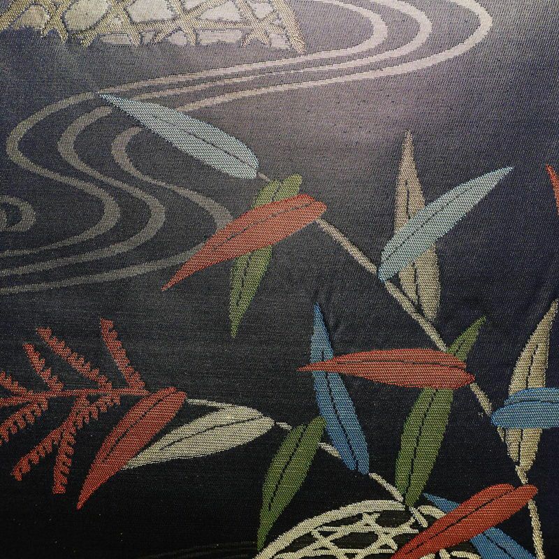 名古屋帯 六通柄 良品 正絹 古典柄 名古屋仕立て 青・紺_画像2