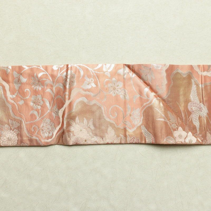 名古屋帯 六通柄 正絹 古典柄 名古屋仕立て 箔 ピンク_画像14
