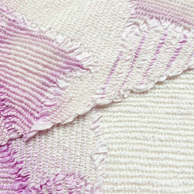 帯揚げ 良品 絞り 絞り 正絹 ぼかし 幾何学柄・抽象柄 紫・藤色_画像3