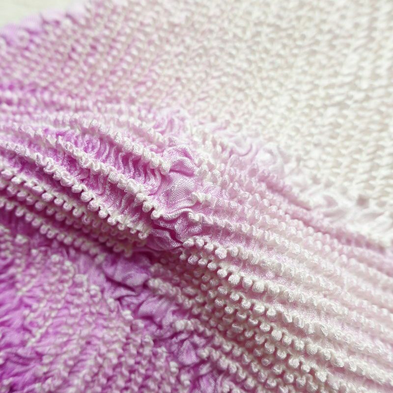 帯揚げ 良品 絞り 絞り 正絹 ぼかし 幾何学柄・抽象柄 紫・藤色_画像11