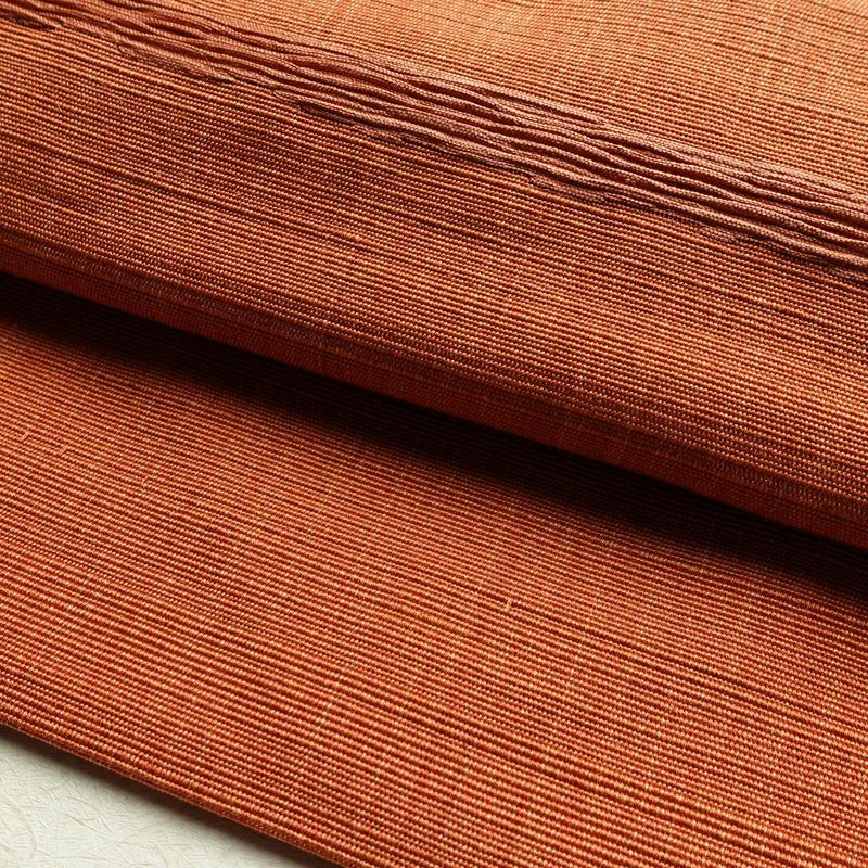 名古屋帯 六通柄 良品 正絹 縞柄・線柄 松葉仕立て 橙_画像7