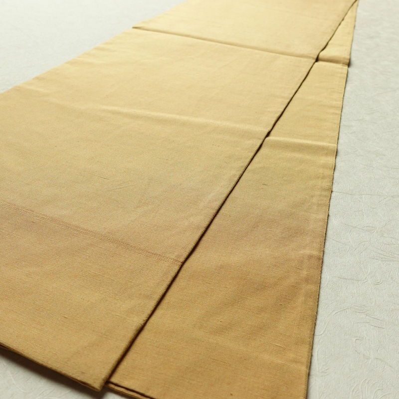 袋帯 太鼓柄 美品 一般用 正絹 幾何学柄・抽象柄 刺繍 黄・黄土色_画像8