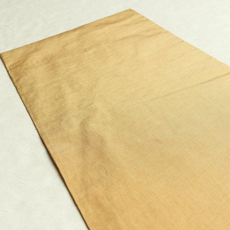 袋帯 太鼓柄 美品 一般用 正絹 幾何学柄・抽象柄 刺繍 黄・黄土色_画像17