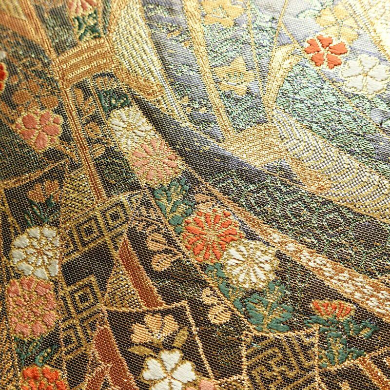 袋帯 六通柄 フォーマル用 正絹 古典柄 金・銀_画像3