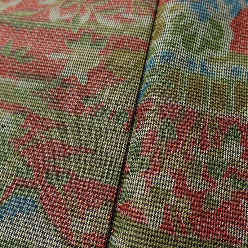 紬 正絹 風景柄 袷仕立て 身丈158.5cm 裄丈64cm 一部しつけ糸付き 着物 赤・朱_画像8