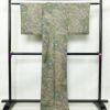 小紋 総柄 正絹 古典柄 袷仕立て 身丈166cm 裄丈68cm 着物 緑・うぐいす色_画像2