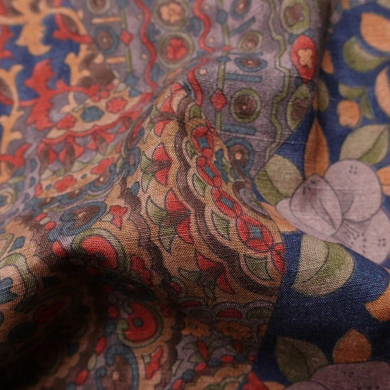 小紋 良品 紬地 総柄 正絹 幾何学柄・抽象柄 袷仕立て 身丈166.5cm 裄丈68cm 着物 多色使い_画像21