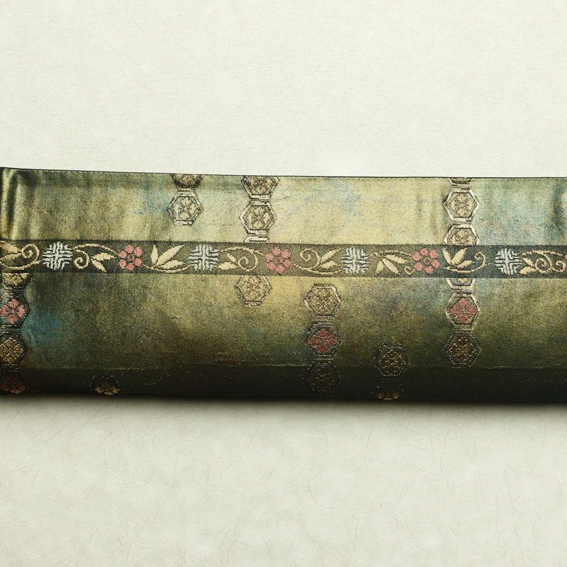 袋帯 六通柄 フォーマル用 正絹 幾何学柄・抽象柄 箔 金糸 帯 黒_画像14
