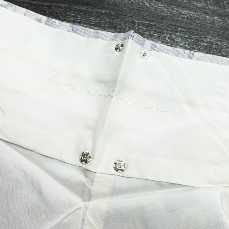 紬 良品 しつけ糸付き 正絹 風景柄 袷仕立て 身丈151.5cm 裄丈64cm 着物 紫・藤色_画像19