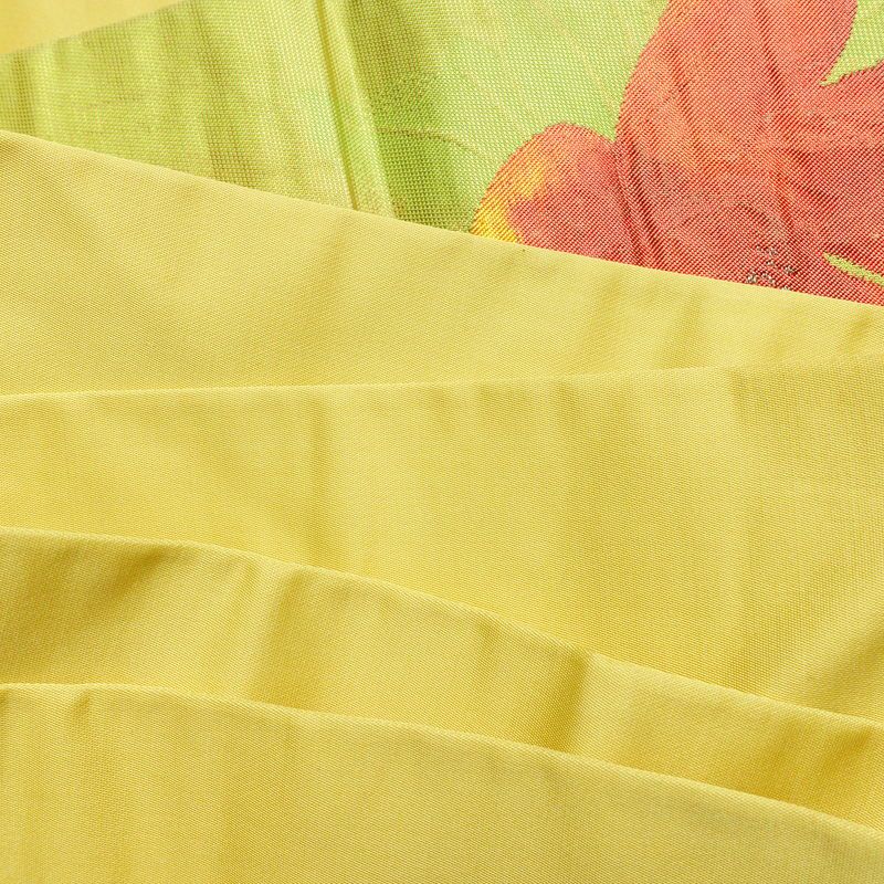 名古屋帯 ふくれ織 太鼓柄 正絹 花柄 名古屋仕立て 箔 帯 黄・黄土色_画像18