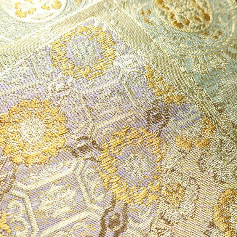 袋帯 六通柄 フォーマル用 正絹 幾何学柄・抽象柄 金糸 帯 金・銀_画像4