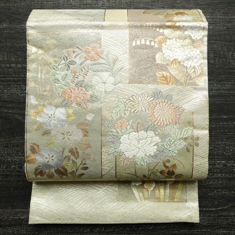 正絹六通袋帯【紫陽花紺】 袋帯｜袋帯