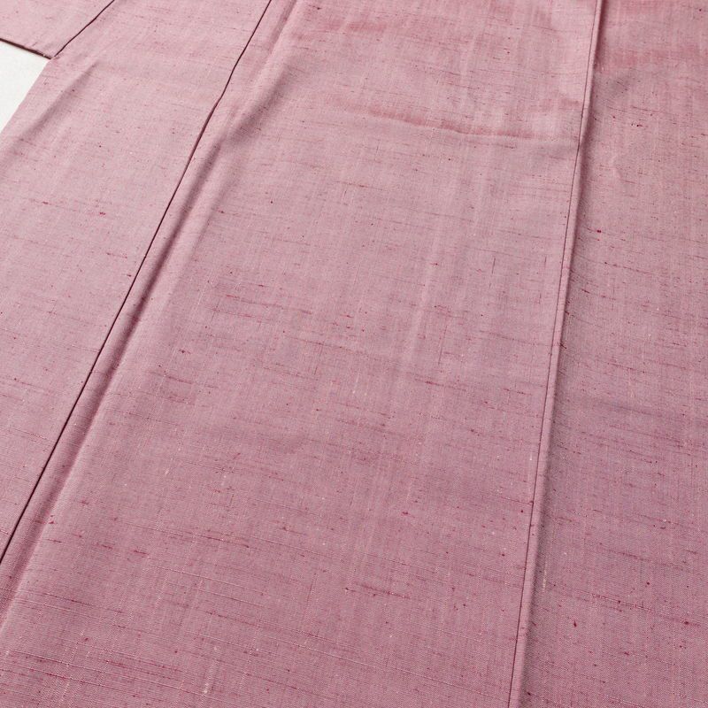 紬 美品 しつけ糸付き 正絹 無地 袷仕立て 身丈159.5cm 裄丈65cm 着物 ピンク_画像5