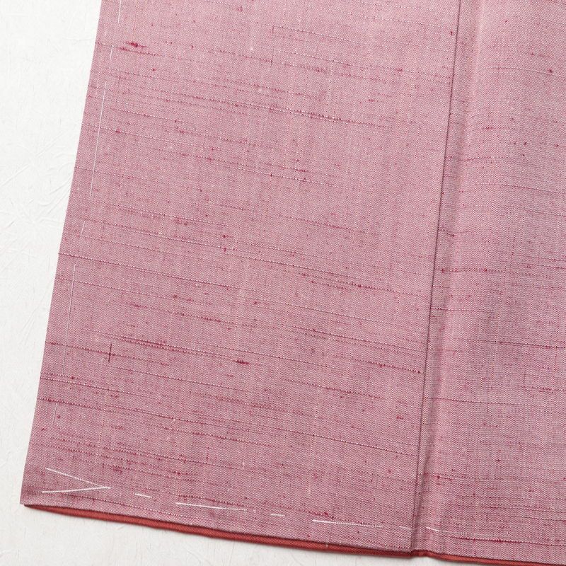 紬 美品 しつけ糸付き 正絹 無地 袷仕立て 身丈159.5cm 裄丈65cm 着物 ピンク_画像11