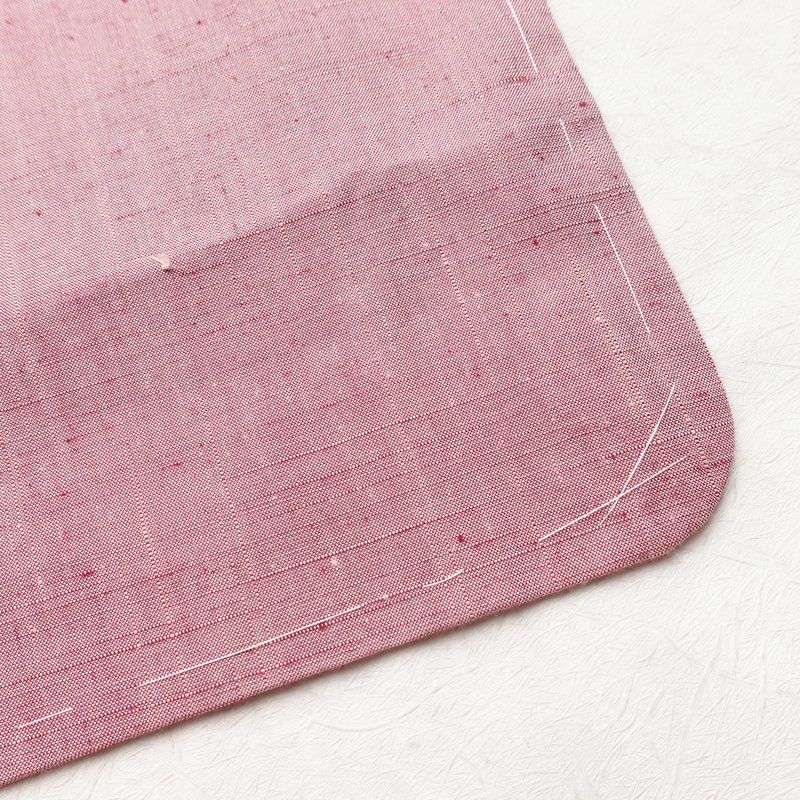 紬 美品 しつけ糸付き 正絹 無地 袷仕立て 身丈159.5cm 裄丈65cm 着物 ピンク_画像14