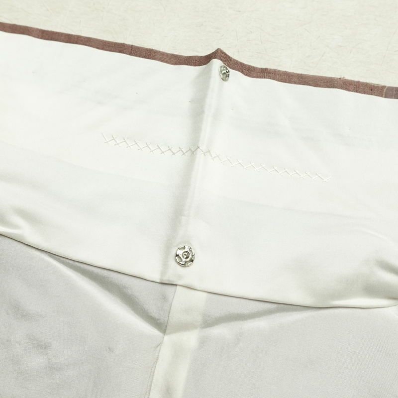 小紋 紬地 正絹 木の葉・植物柄 袷仕立て 身丈164cm 裄丈67cm 着物 小豆・エンジ_画像19