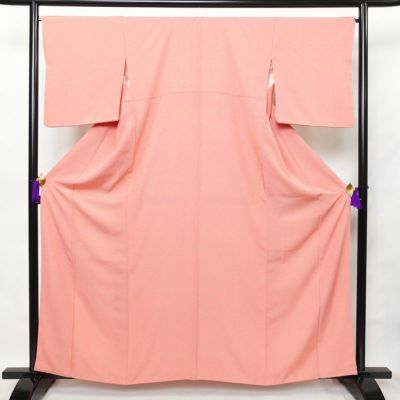 小紋 鮫小紋 縮緬 江戸小紋 正絹 古典柄 袷仕立て 身丈159.5cm 裄丈67cm 着物 ピンク