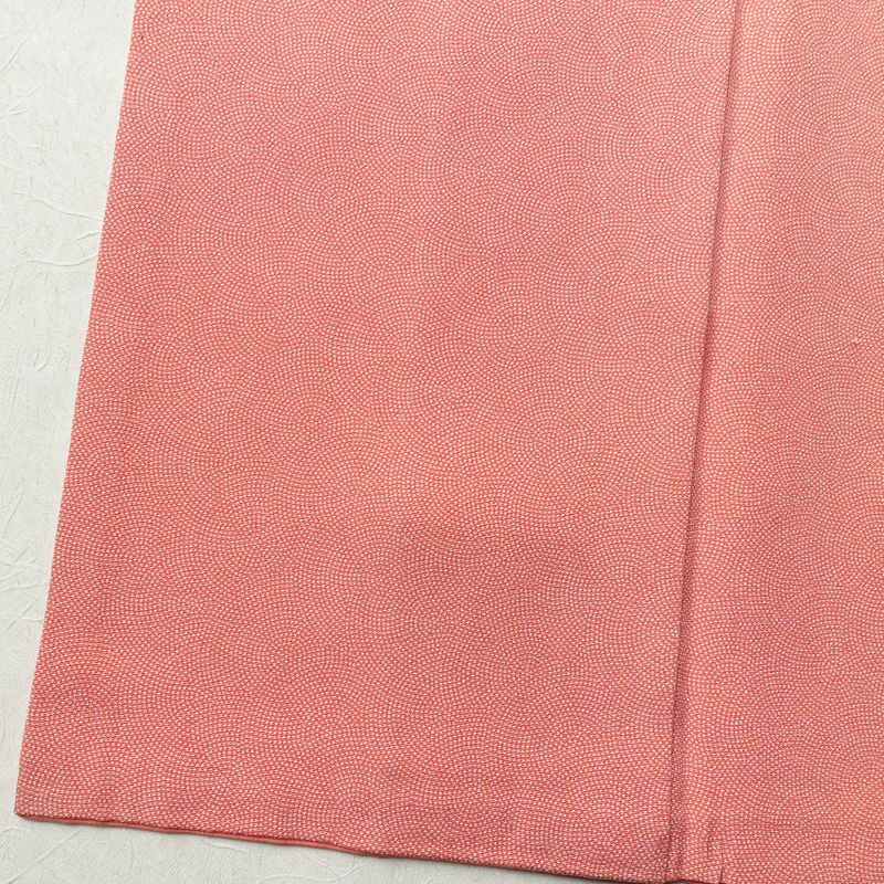 小紋 鮫小紋 縮緬 江戸小紋 正絹 古典柄 袷仕立て 身丈159.5cm 裄丈67cm 着物 ピンク_画像9