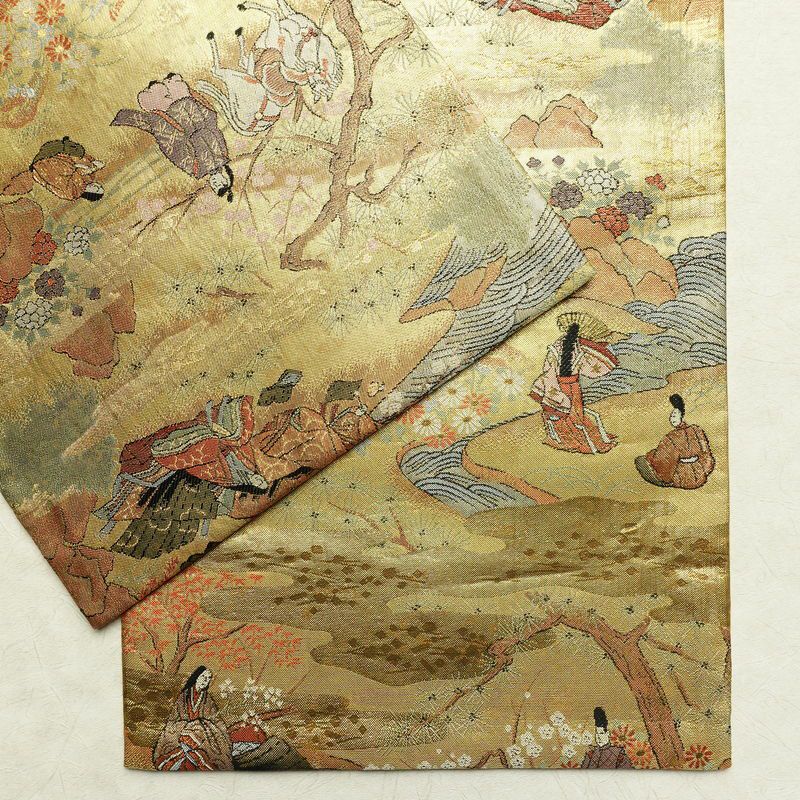袋帯 六通柄 フォーマル用 正絹 人物・動物柄 箔 帯 金・銀_画像13