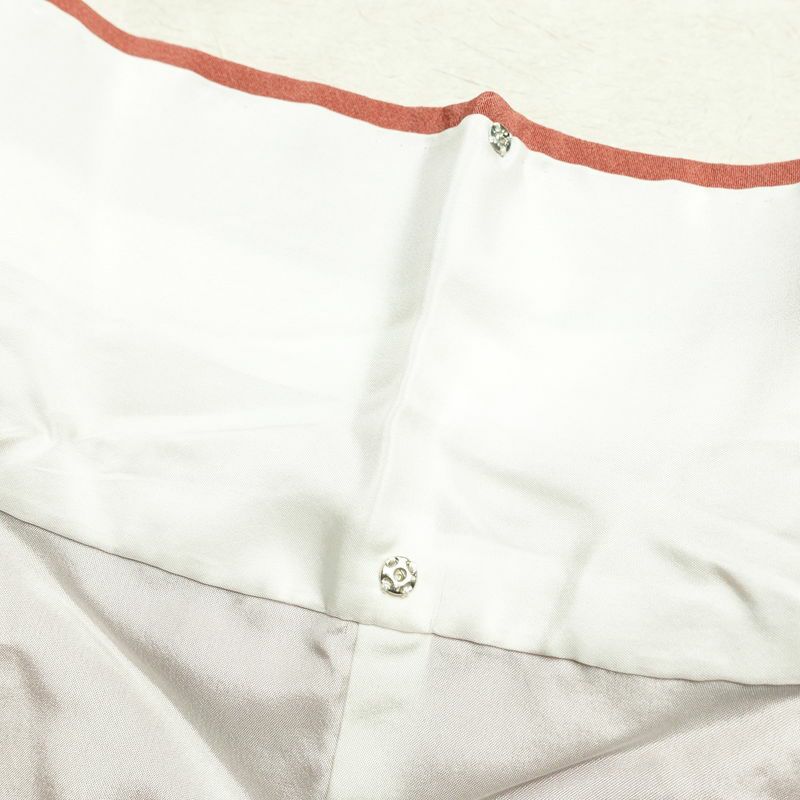 訪問着 縮緬 一つ紋付き 正絹 花柄 袷仕立て 身丈155cm 裄丈65cm 箔 金彩 フォーマル 着物 菊 撫子 紅梅色 ピンク_画像18