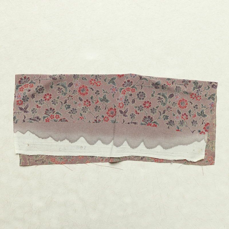 小紋 草木染 縮緬 総柄 正絹 花柄 袷仕立て 身丈159cm 裄丈66cm 着物 小豆・エンジ_画像21