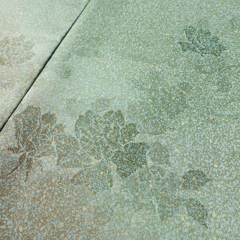 付け下げ 良品 正絹 花柄 袷仕立て 身丈156cm 裄丈65cm フォーマル 着物 緑・うぐいす色_画像6