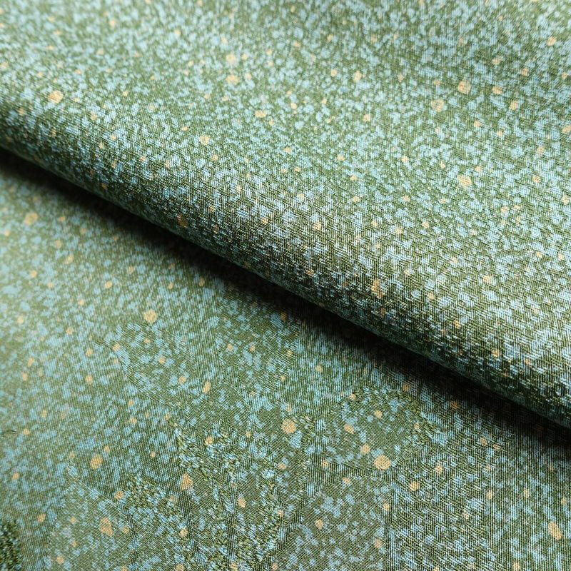 付け下げ 良品 正絹 花柄 袷仕立て 身丈156cm 裄丈65cm フォーマル 着物 緑・うぐいす色_画像20