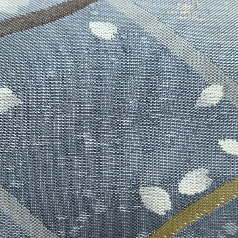 袋帯 六通柄 美品 フォーマル用 正絹 古典柄 金糸 銀糸 帯 桜 花びら 青・紺_画像5