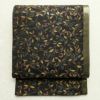 袋帯 六通柄 良品 綾織 一般用 正絹 木の葉・植物柄 茶_画像1