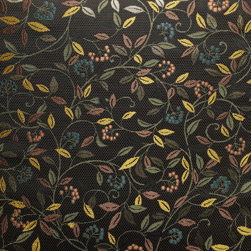 袋帯 六通柄 良品 綾織 一般用 正絹 木の葉・植物柄 茶_画像2