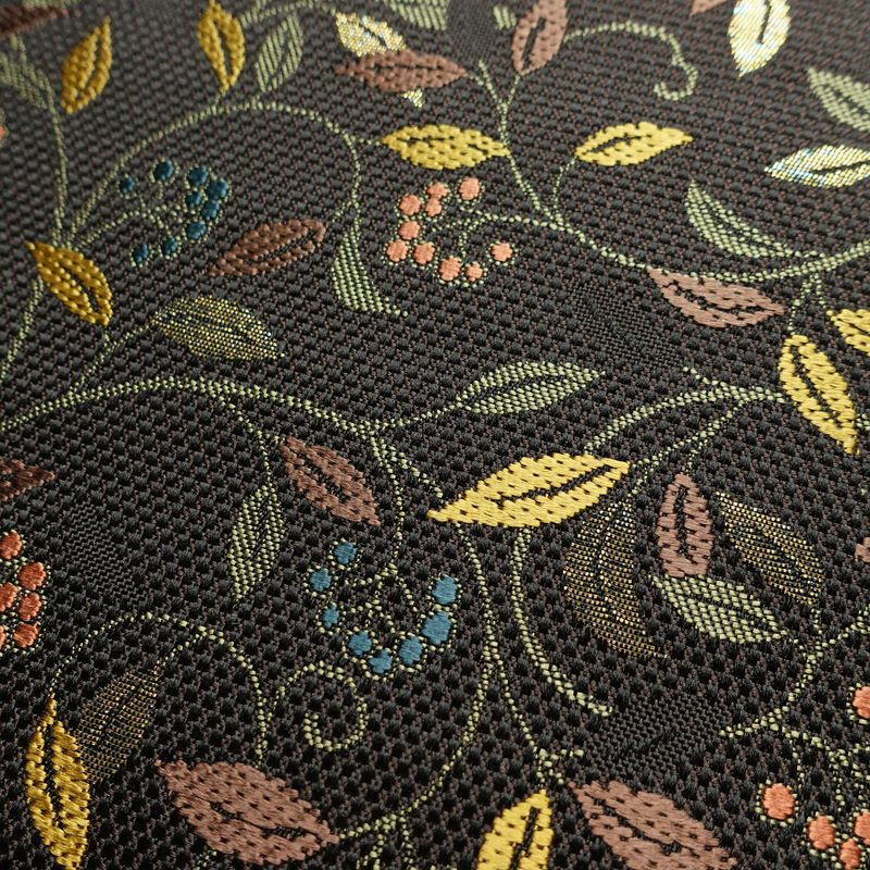 袋帯 六通柄 良品 綾織 一般用 正絹 木の葉・植物柄 茶_画像3