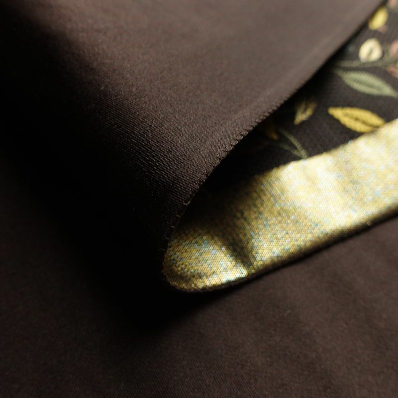 袋帯 六通柄 良品 綾織 一般用 正絹 木の葉・植物柄 茶_画像11