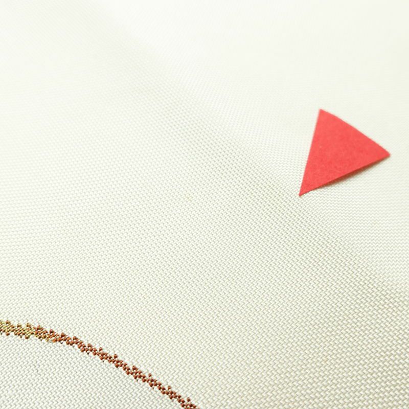 袋帯 太鼓柄 一般用 正絹 花柄 帯 上品 白_画像12