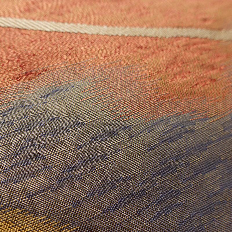 袋帯 太鼓柄 一般用 正絹 幾何学柄・抽象柄 帯 黄・黄土色_画像7